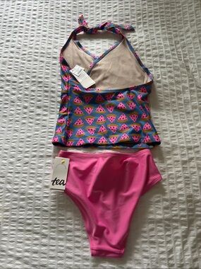 Tea Collection Pink & Blue Watermelon Tankini Set size 12